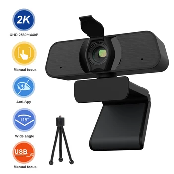 2K HD Kameros su Mic USB Tvarkyklės Nemokamai Plug N Play 
