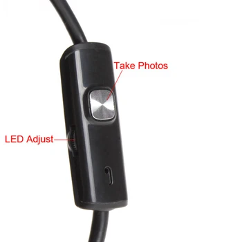 2M 5.5 m/7mm Objektyvas USB Endoskopą vaizdo Kameros Vandeniui Lanksčios Vielos Gyvatė Vamzdžių Tikrinimo Borescope Už OTG Suderinami 