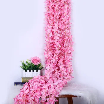 2M vestuvių dirbtinių gėlių vynuogių šilko rotango apdailos Wisteria Gėlių string Viešbutis lubų šalies Kalėdų fono dekoras