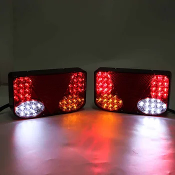 2VNT 12V LED Automobilių Priekabos Sunkvežimių užpakalinis Žibintas užpakalinis žibintas Galinis Žibintas Stabdžių Žibintai Posūkio Signalo Van Sunkvežimis
