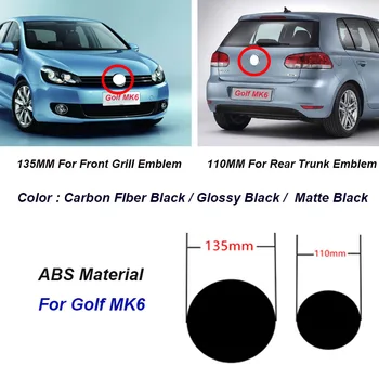 2vnt 135mm 110mm ABS Automobilio Priekinės Grotelės Ženklelis Galiniai Kamieno Emblema Logotipas Golf MK6