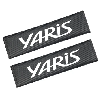 2vnt automobilio anglies pluošto sėdynės diržo pečių raštas padengti atveju Toyota yaris 2013 -2016 Yaris L 2017 -2019 Priedai