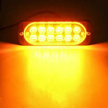 2vnt Avariniai Mirksėtų Žiburiai, Sunkvežimių Gintaro 12 36W LED Šviesos Juosta Automobilių Sunkvežimių Pavojingumo Švyturys Įspėjamasis Žibintas Žetonų, LED Apšvietimas, Baras