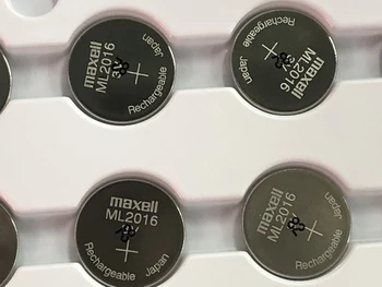 2VNT/DAUG Naujų Originali Maxell ML2016 ML 2016 3v Ličio Jonų Įkraunamoji Ličio Jonų Moneta Ląstelių Mygtuką RTC CMOS Baterija Baterijos Ląstelių