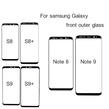 2vnt/daug Priekiniai Išorinio Ekrano Stiklo Objektyvas Juoda Samsung Galaxy S8 S9 S10 s10E Plius s8 S8+ S9+ plius S10 S10+ Pastaba 8 9 Pastaba