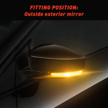 2vnt Dinamiškas Posūkio Signalo Lemputė LED Pusėje valdomi Išoriniai galinio vaizdo Veidrodėliai Indikatorius, Indikatorių Šviesos Ford Focus 2 3 Mk2 Mk3 Mondeo Mk4