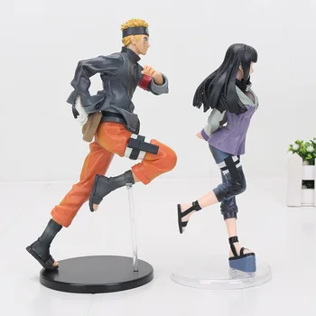 2vnt/komplektas Anime Naruto Shippuden Uzumaki Naruto Hinata Hyuuga PVC Veiksmų Skaičius, Surinkimo Modelis Žaislas 19-24cm