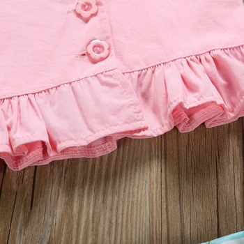2vnt/komplektas Kūdikių, Mergaičių Drabužiai Rausvos spalvos, Inkaro Viršūnes+ Flamingo Šortų Komplektus Nustatyti Vasaros Baby Girl Rinkinys