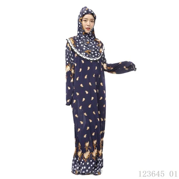 2vnt/Komplektas Moterys Islamo Drabužių Abaja Suknelė+pilnas draudimas Hijab Prabanga Dubajus Malaizija Arabų Musulmonų Tradicinius Kostiumus Atsitiktine Spalva