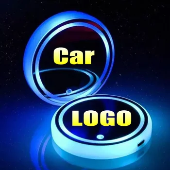 2vnt Led Logo Taurės Šviesos Šviesos Miestelyje Gėrimų Laikikliai Chevrolet Cruze Malibu Švarkas Traverse Lygiadienis Sonic CAPTIVA Aveo