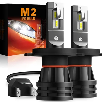 2VNT M2 Mini Lemputė H7 Canbus LED H4 Lempos, priekinis žibintas led Lemputė H8 H13 HB3 HB4 9007 9012 6000K LED Auto 12V 24V Automobilio priekinis žibintas