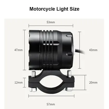 2vnt Motociklo priekinis žibintas, skirtas T6 chip 10W Rūko Vietoje Baltos spalvos Vandeniui Vairuotojo Vietoje LED Motociklai, Elektriniai Dviračiai lemputė 12v-72v