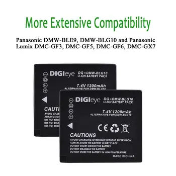 2vnt NT-BLG10 NT-BLE9 Baterija Panasonic Lumix DMC-GF3 GF5 GF6 GX7 DMC-LX100 GX9 DMC-GX85 GX80 ZS200 ZS100 ZS70 ZS60