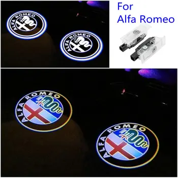 2vnt Skirti Alfa Romeo 159 LED Automobilio Duris Sveiki atvykę Šviesos Projektorius Logotipą Alfa Romeo 159 Mito Stelvio Brera Spider Giulietta Džulija