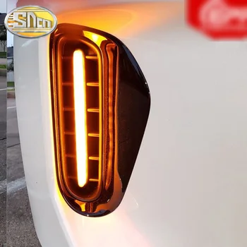 2VNT Skirti Kia Stinger 2018 2019 2020 Geltona Posūkio Signalo Vandeniui ABS DRL Automobilio 12V LED Dienos Veikia Šviesos diodų (LED Rūko Žibintas