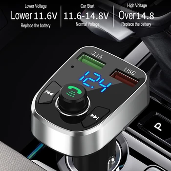 3.1 Dual USB Automobilinis Įkroviklis, Bluetooth, FM Siųstuvas Moduliatorius Belaidė laisvų Rankų Automobilinis 5V Adapteris, Garso Automobilinis MP3 Grotuvas