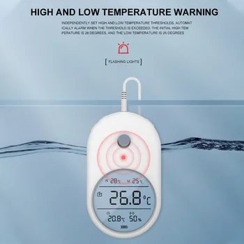 3 1. Elektroninės Akvariumo Vandens Termometras su Drėgmėmačiu LCD Skaitmeninis Vandens Temperatūros Matavimo Priemonė Su Zondas Žuvų Bakas
