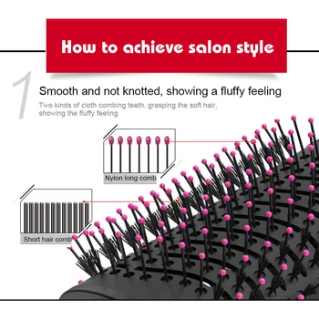 3 1. Hair Curler tiesinimo priemonė Šepetys Plaukų Džiovintuvas Plaukų Tiesinimo Geležies Teptuku Neigiamų Jonų Karšto Oro Šukos Plaukų Styler Šukos