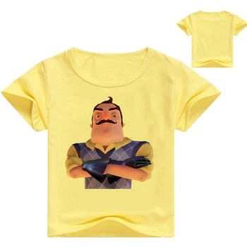 3-16y Sveiki, Kaimynas Juokinga T Shirts Žaidimų Marškinėliai Vaikams Mergaitėms trumparankoviai Vasaros Berniukai viršuje Drabužiai