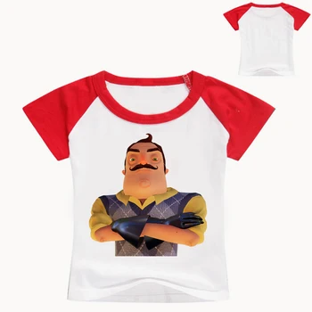 3-16y Sveiki, Kaimynas Juokinga T Shirts Žaidimų Marškinėliai Vaikams Mergaitėms trumparankoviai Vasaros Berniukai viršuje Drabužiai