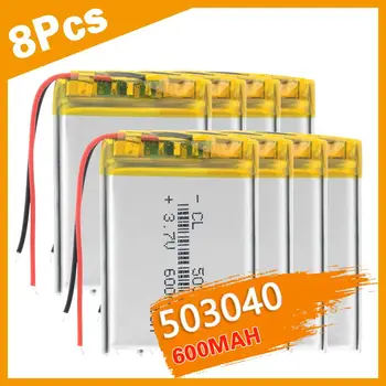 3/4/8 VNT Įkrovimo Polimerų Baterija 3.7 V, 600 mah 503040 Li-ion baterija Ląstelių smart home dvr,GPS,mp3,mp4,DVD galia bankas