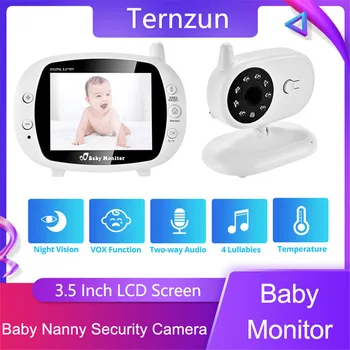 3.5 Colių HD LCD Wireless Baby Monitor Su Fotoaparato infraraudonųjų SPINDULIŲ Naktinio Matymo Kūdikių Auklė Saugumo Kameros Realiu Laiku Temperatūros Stebėjimas