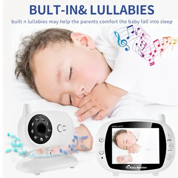 3.5 Colių HD LCD Wireless Baby Monitor Su Fotoaparato infraraudonųjų SPINDULIŲ Naktinio Matymo Kūdikių Auklė Saugumo Kameros Realiu Laiku Temperatūros Stebėjimas