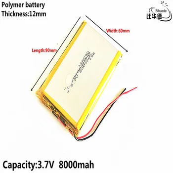 3.7 V,8000mAH,[126090] PLIB; polimeras ličio jonų / Li-ion baterija tablet pc,GPS,MAITINIMO BANKAS