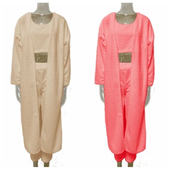 3 Gabalus Pižama Moteris Seksuali Mezgimo Pižama Nustatyti Sleepwear Laisvalaikio Drabužius, Šortai, Liemenės Kostiumas Kelnės Homewear