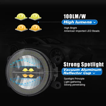 3-IN-1 Funkcija Automobilį LED Rūko žibintų Šviesos važiavimui Dieną Angel Eye Projektorius Priešrūkinis Žibintas H11 Lizdas Jaguar XK XJ X-Type, S-Type