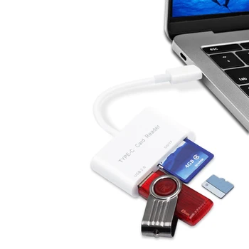 3 in 1, USB, C Kortelių Skaitytuvas SD Adapteris, Laidas SD& Micro SD TF Ryšio Smart Atminties Kortelės skaitytuvą, skirtą 