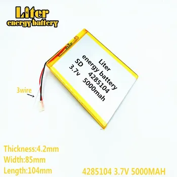 3 linija Litro energijos baterijos 4285104 3.7 V 5000MAH 4085105 Ličio Tablet PC Baterijos su apsaugos valdybos Polimerų baterija