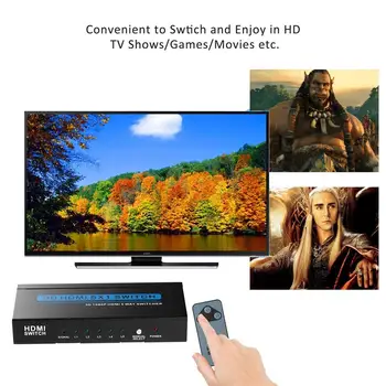 3 Port/5 uostą 4K * 2K 1080P HDMI Jungiklis ekranėlyje: 3x1 5x1 Splitter Lauke Ultra HD HDTV Xbox PS3, PS4 Daugiaformačių