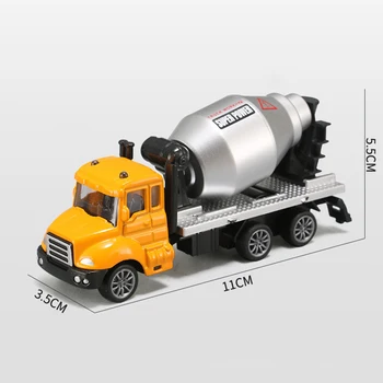 3 Rūšių Legiruotojo Diecast Inžinerijos, Transporto priemonės Modelis Žaislas Berniukas Vaikams 1:64 Modeliavimas Traukti Atgal Ekskavatorių Cemento Maišyklė Sunkvežimių S014