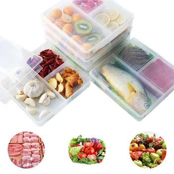 3 Tinklus Maisto Saugojimo Konteineris Šaldytuvas Šviežių Laikyti Lauke Vaisių, Daržovių Microwaveable Virtuvės Šaldytuvo Laikymas Organizatorius