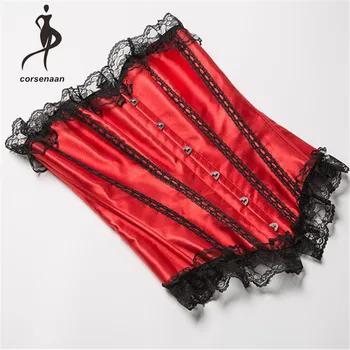 3 Vnt. Rinkinys Sexy Cosplay Customes Retro Moterų Bustier Raudonas Korsetas Viršuje Min Sijonas Šalies 036#