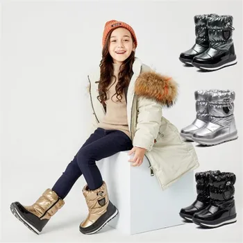 30% Nekilnojamojo Vilnos Žiemą Rusijos vaikų žieminiai batai auliukiniai vaikams sniego batai mergaitėms žiemos batų Mados vilnos berniukai vandeniui batai