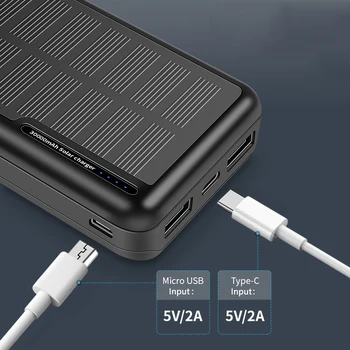 30000mAh Saulės Energijos Banko Nešiojamas Įkroviklis Išorės Baterija Powerbank už Xiaomi 