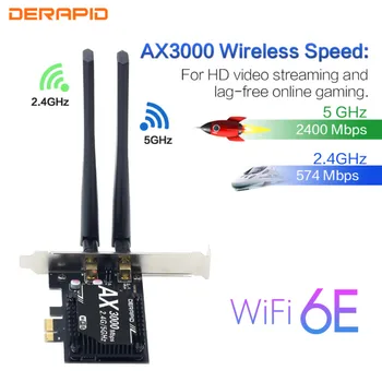 3000Mbps Wifi 6E Darbalaukio PCIe Wireless Wifi Adapteris 