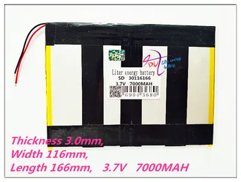 30116166 Planšetinio kompiuterio baterijos talpa 30115165 3.7 V 7000MAH Universalus Li-ion baterija tablet pc 8 colių 9inch 10inch