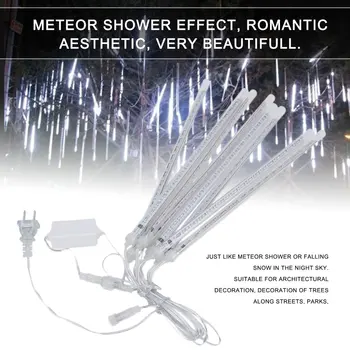 30CM Meteoras Vamzdis LED Meteoras Dušas Lietaus Vamzdžiai Kalėdų Dekoratyvinis Apšvietimas LED Gražus Vestuvės Sodo Styginių Šviesos