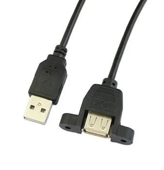 30cm USB2.0 Female USB 2.0 A Male panel mount Pratęsimo Sinchronizavimo Kabelis Laido 100vnt/daug