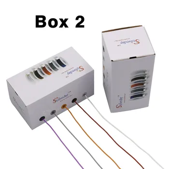 30m/box 98ft 20AWG Lanksti Silikoninė Viela 5 spalvų Derinys dėžutė 1? 2 paketas Elektros Laidais Linija Vario