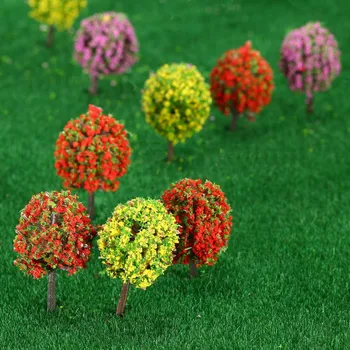 30Pcs/Daug Rutulio formos Gėlių Modelio Medžių Mišraus Medžio Modelį Kraštovaizdžio Medžių Traukinio Maketo Sodo Dekoracijos Miniatiūriniai 1:100 Masto