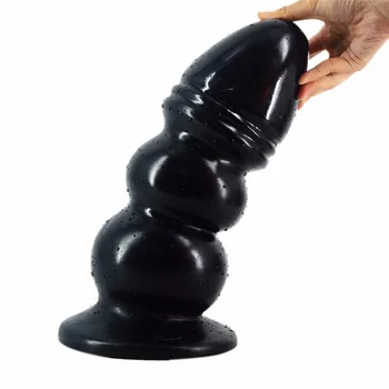 33*12.6 cm Super didelis Analinis Kaištis Dildo jokios vibracijos Juoda Išangės Masažas didžiulis analinis dilator Erotinis Sekso žaislas milžinišką analinis dildo butt plug