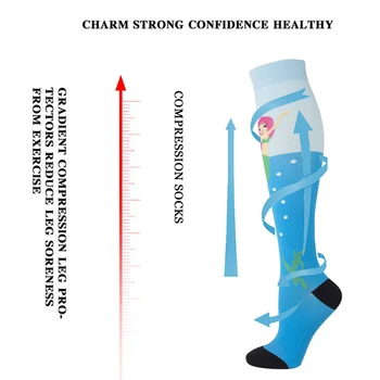 36 stilius suspaudimo puskojinės unisex gydymo reljefiniai venų maratonas sporto slėgio kojinės laimingas juokinga tendencija Ilgas kojines