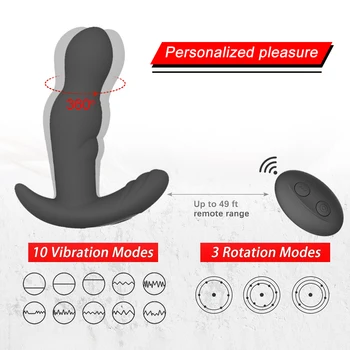360 Laipsnių Besisukantis Analinis vibratorius Didžiulis Dildo Butt Plug Vyrų Prostatos Massager Belaidžio Nuotolinio valdymo Išangę Vibratorius, Sekso Žaislai Moterims