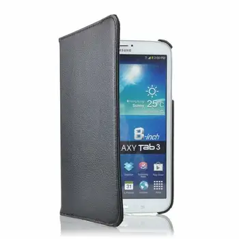 360 Laipsnių Besisukantis PU Odos Flip Case Cover for Samsung Galaxy Tab 3 8.0