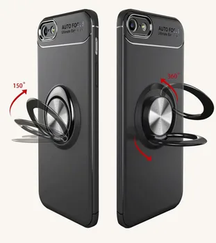 360 laipsnių Reguliuojamas metalo Žiedas, Stovas su šlapia Danga Smūgį Absorbuojančiu Galinį Dangtelį tpu case for iPhone 5 5S