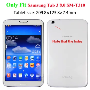 360 Sukasi PU Odos Apsaugos Case For Samsung Galaxy Tab 3 8.0 T310 